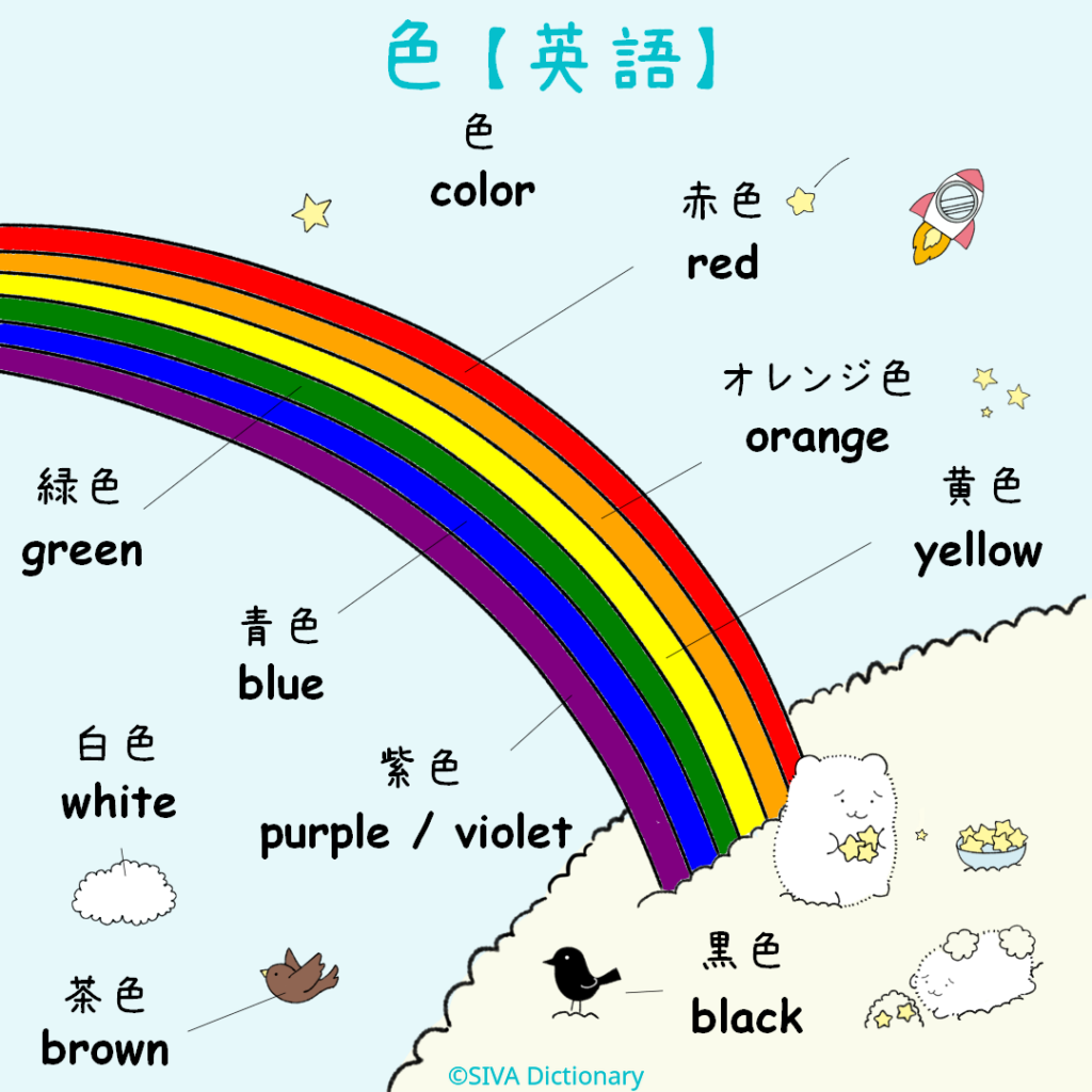 色に関する英語のイラスト