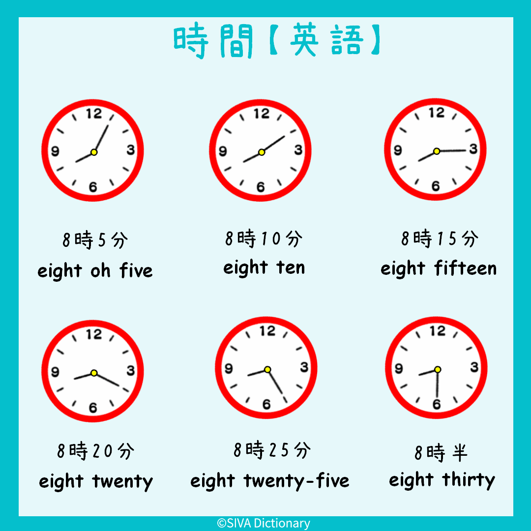 【時間】イラストで学ぶ英語 | SIVA Dictionary - English